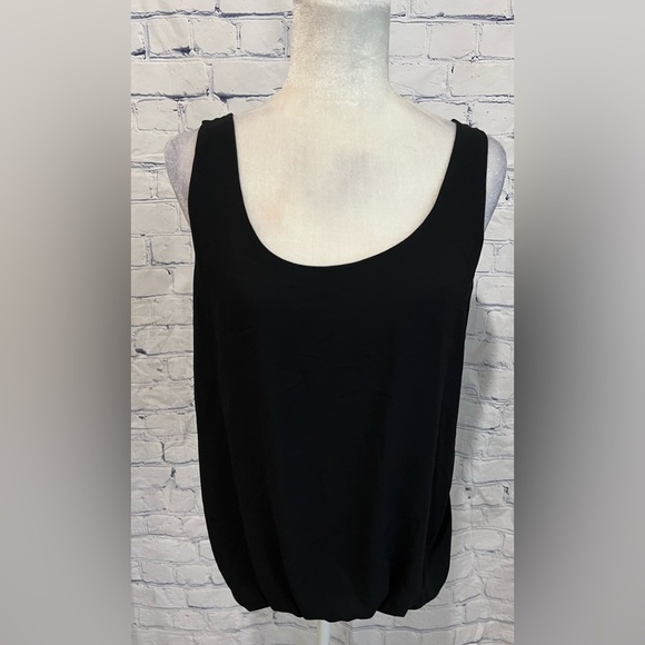 Ann Taylor loft rayon and nylon black tank top blousesize Medium - Picture 1 of 5